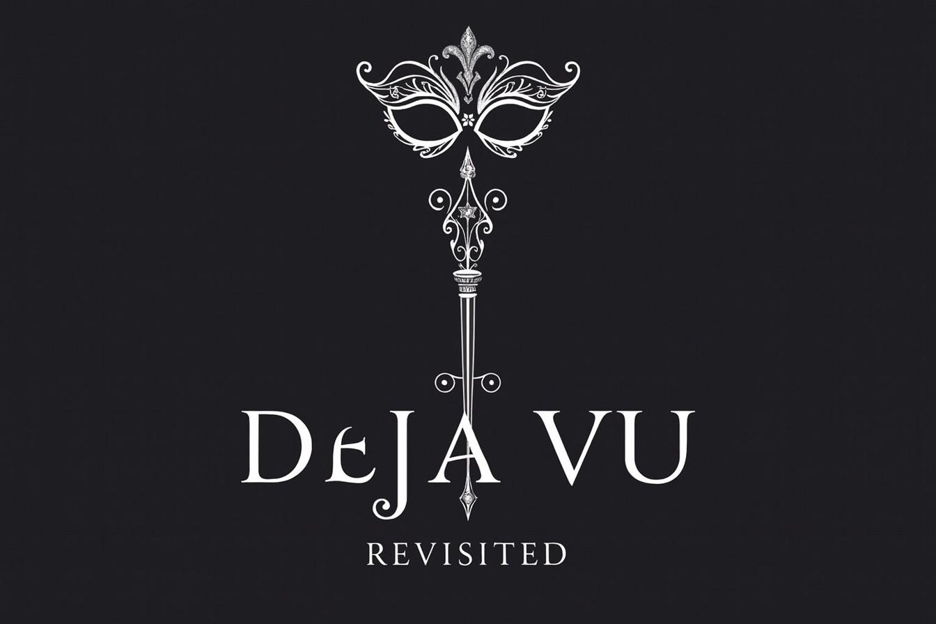 Déjà Vu Revisited — series monogram: a Venetian mask crowning a lorgnette